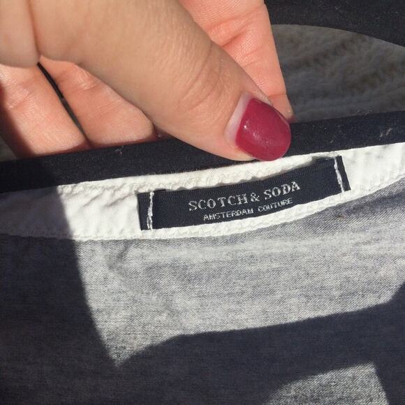 Scotch & Soda long sleeve shirt womens XL gray button henley minimalist cotton - Picture 5 of 10